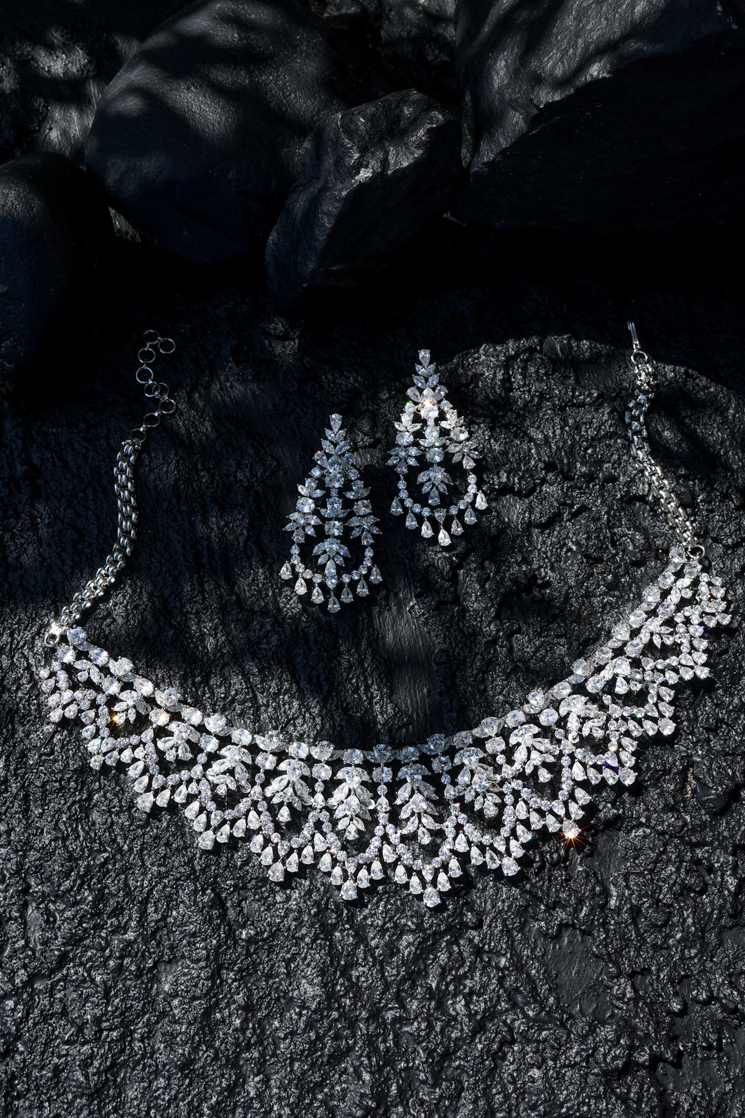 Callie Faux Diamond Necklace Set