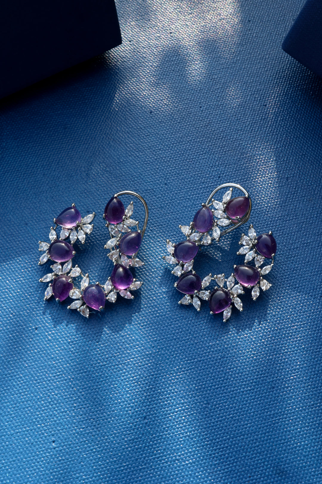 Alani Purple Faux Diamond Earrings