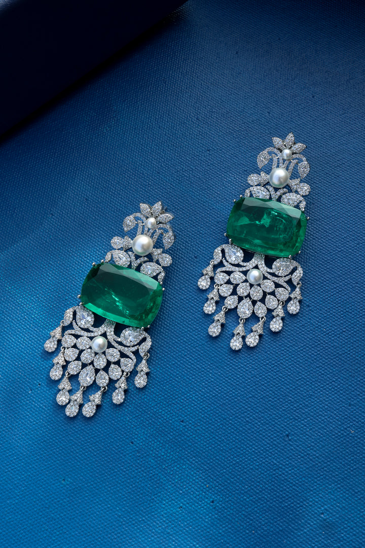 Anastasia Green Pearls Earrings