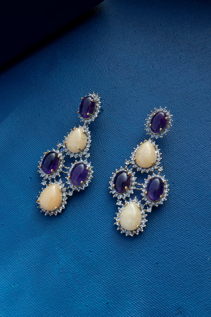 Irya Purple Yellow Earrings