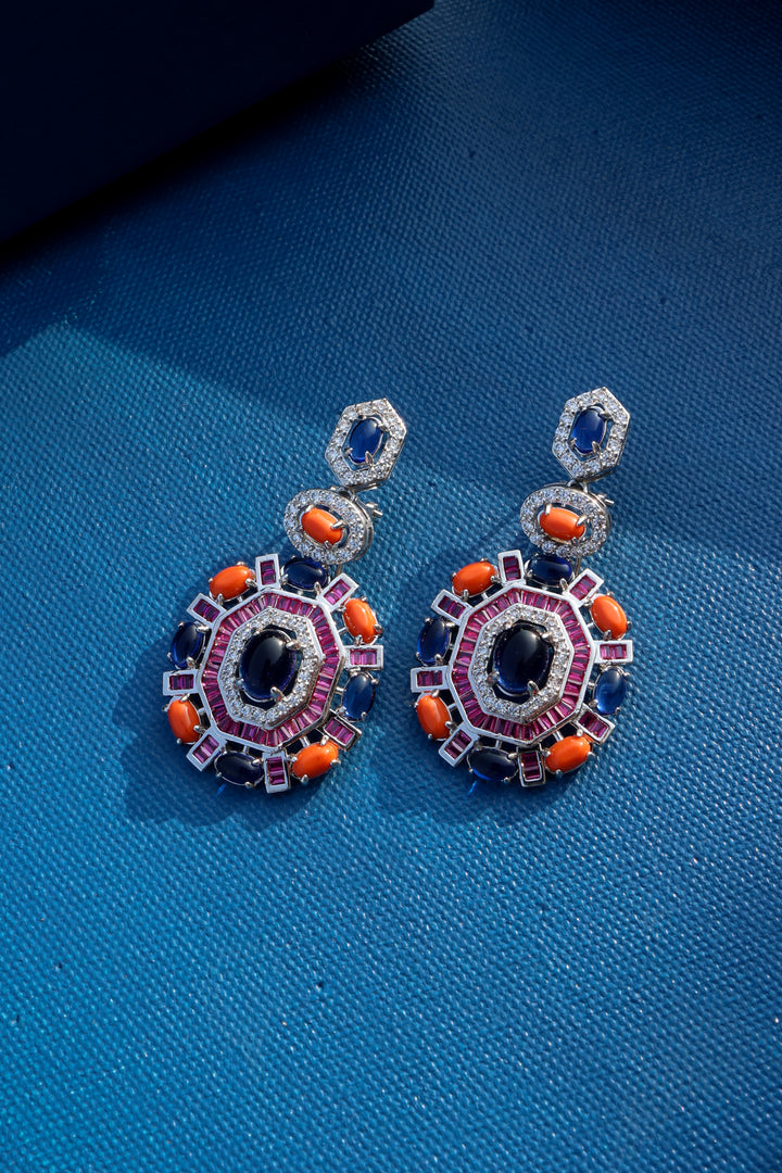 Elena Multicolored Faux Diamond Earrings