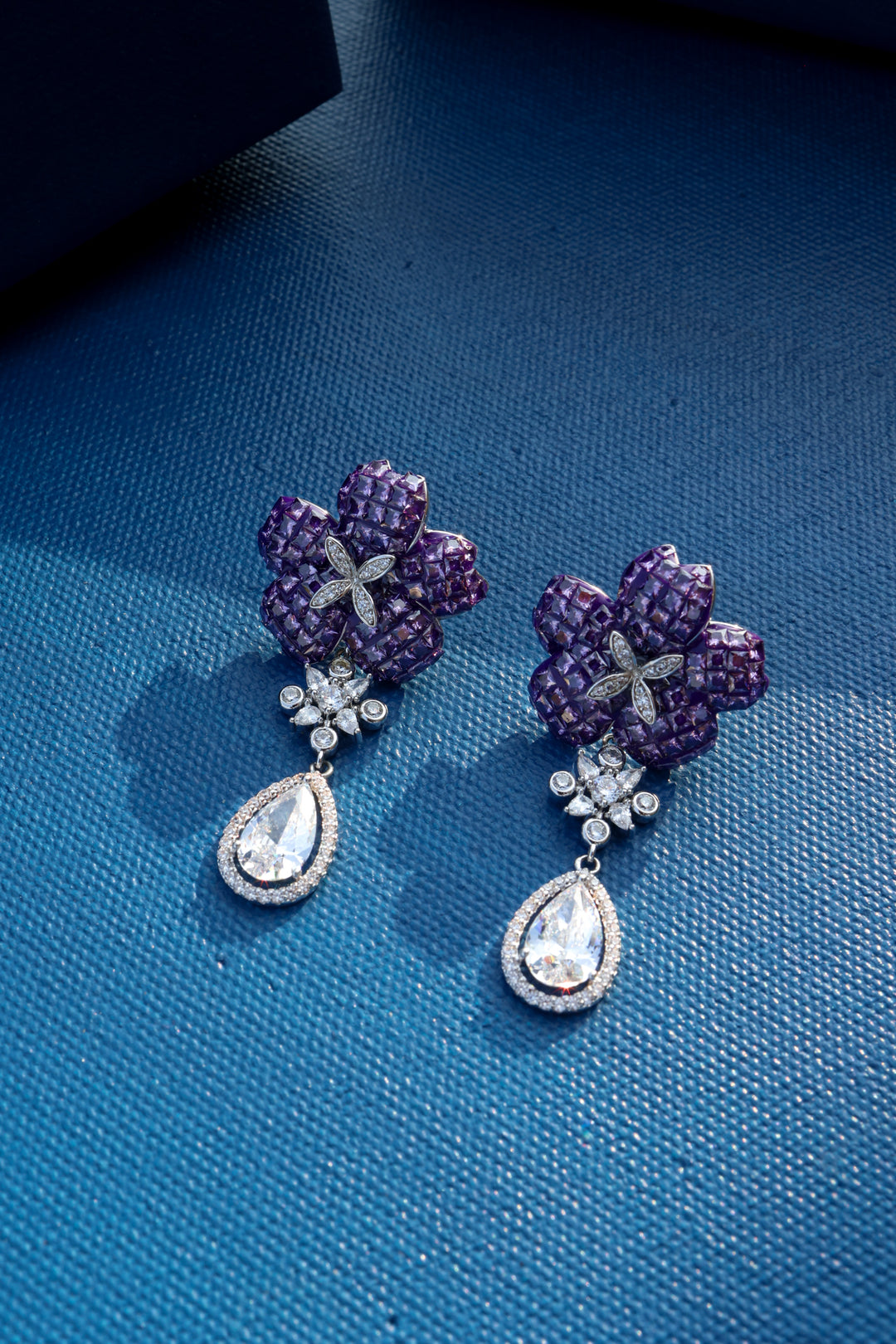 Rose Purple Drop Earrings