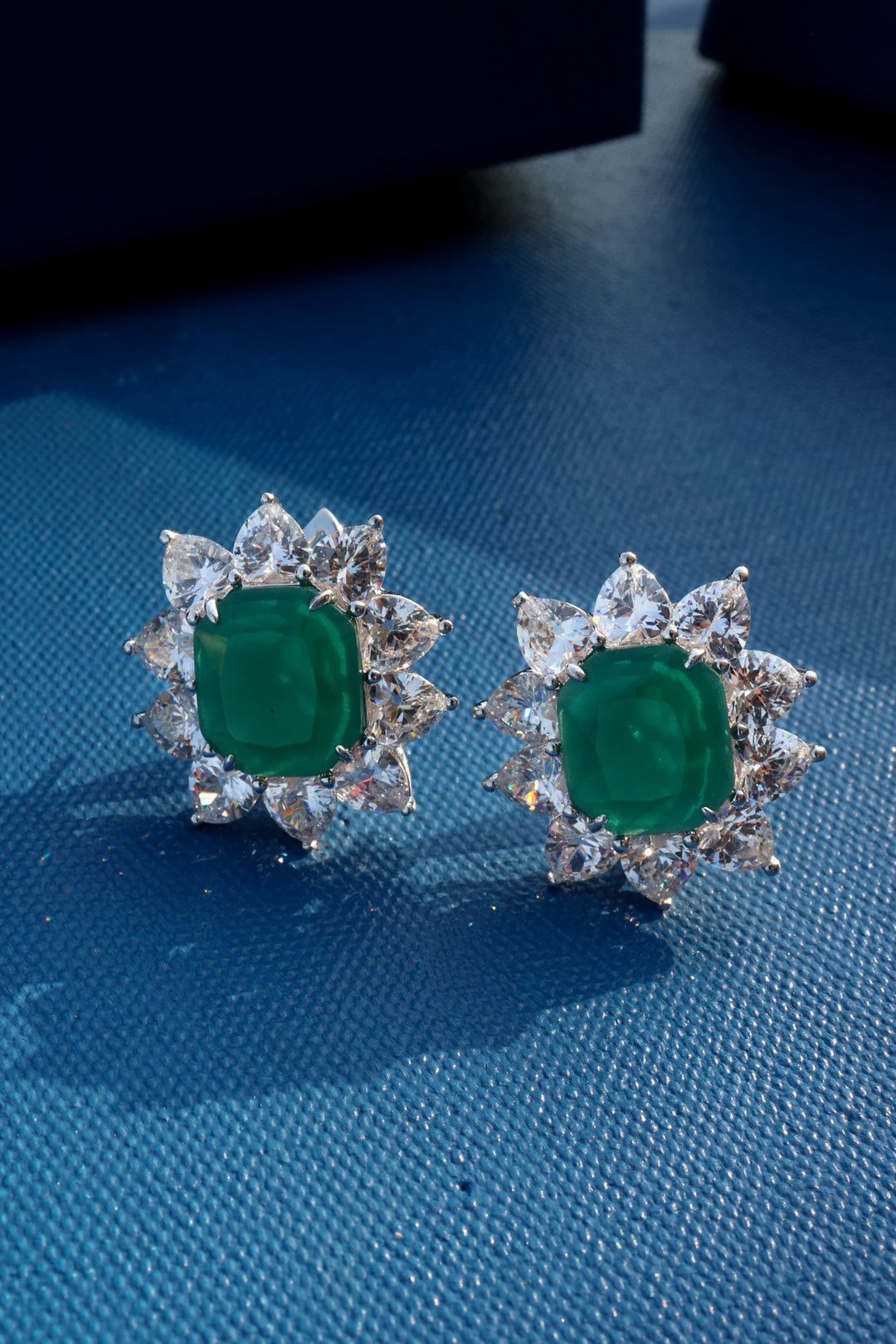 Quinn Green Floral Studs