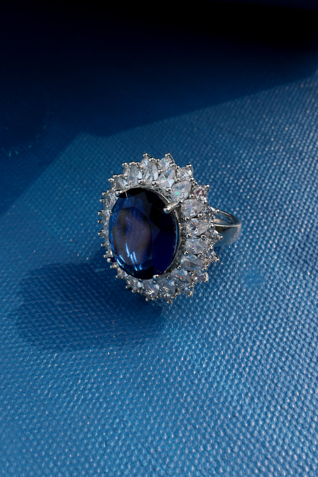 Olivia Blue Faux Diamond Ring