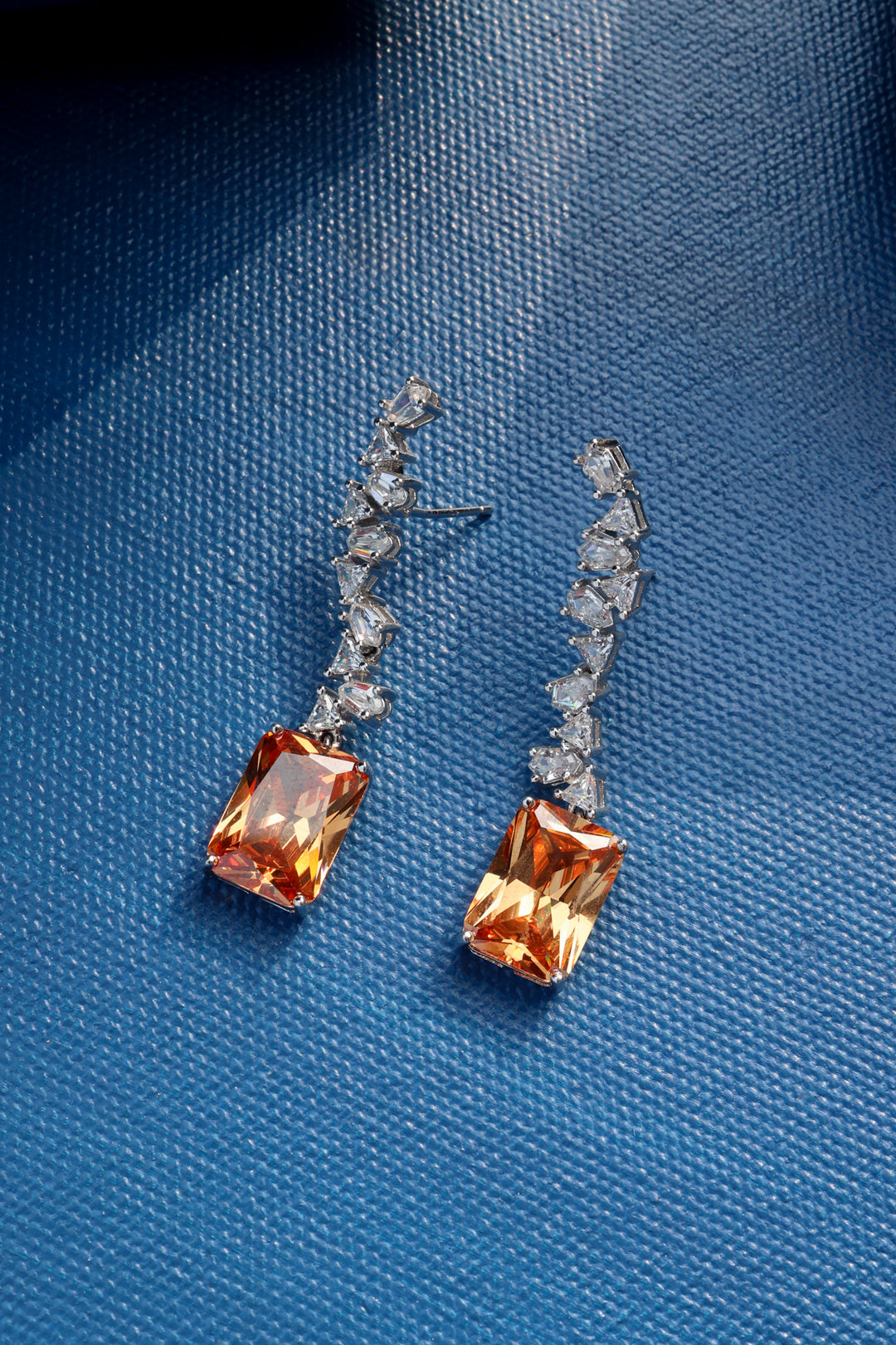 Ariana Orange Faux Diamond Earrings