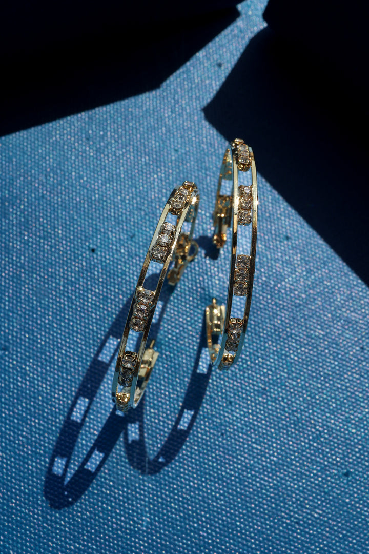 Cecilia Faux Diamond Hoops