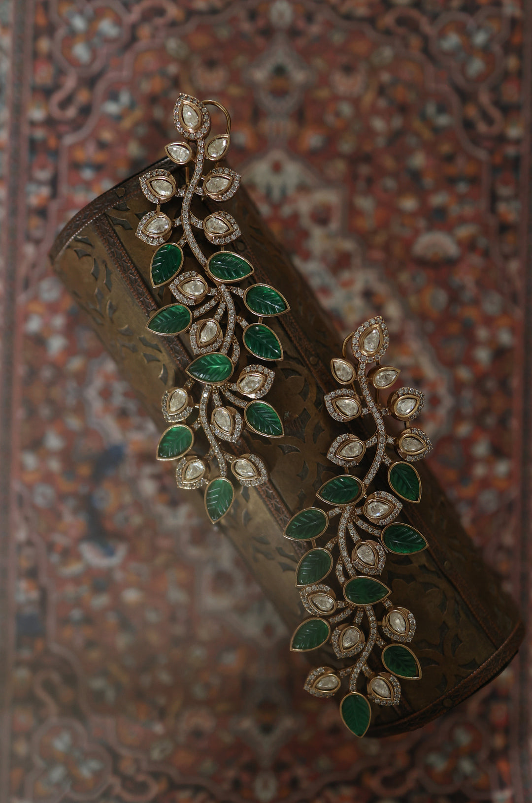 Gaurika Green Victorian Earrings