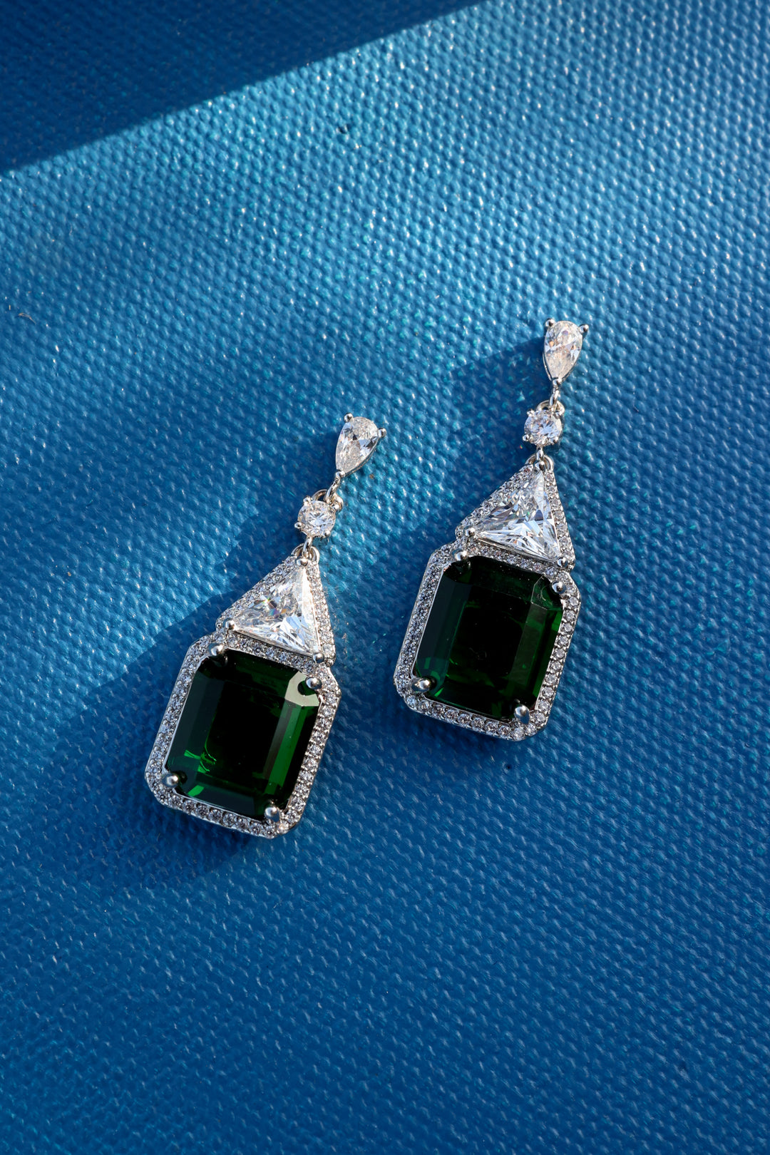 Nena Green Faux Diamond Earrings