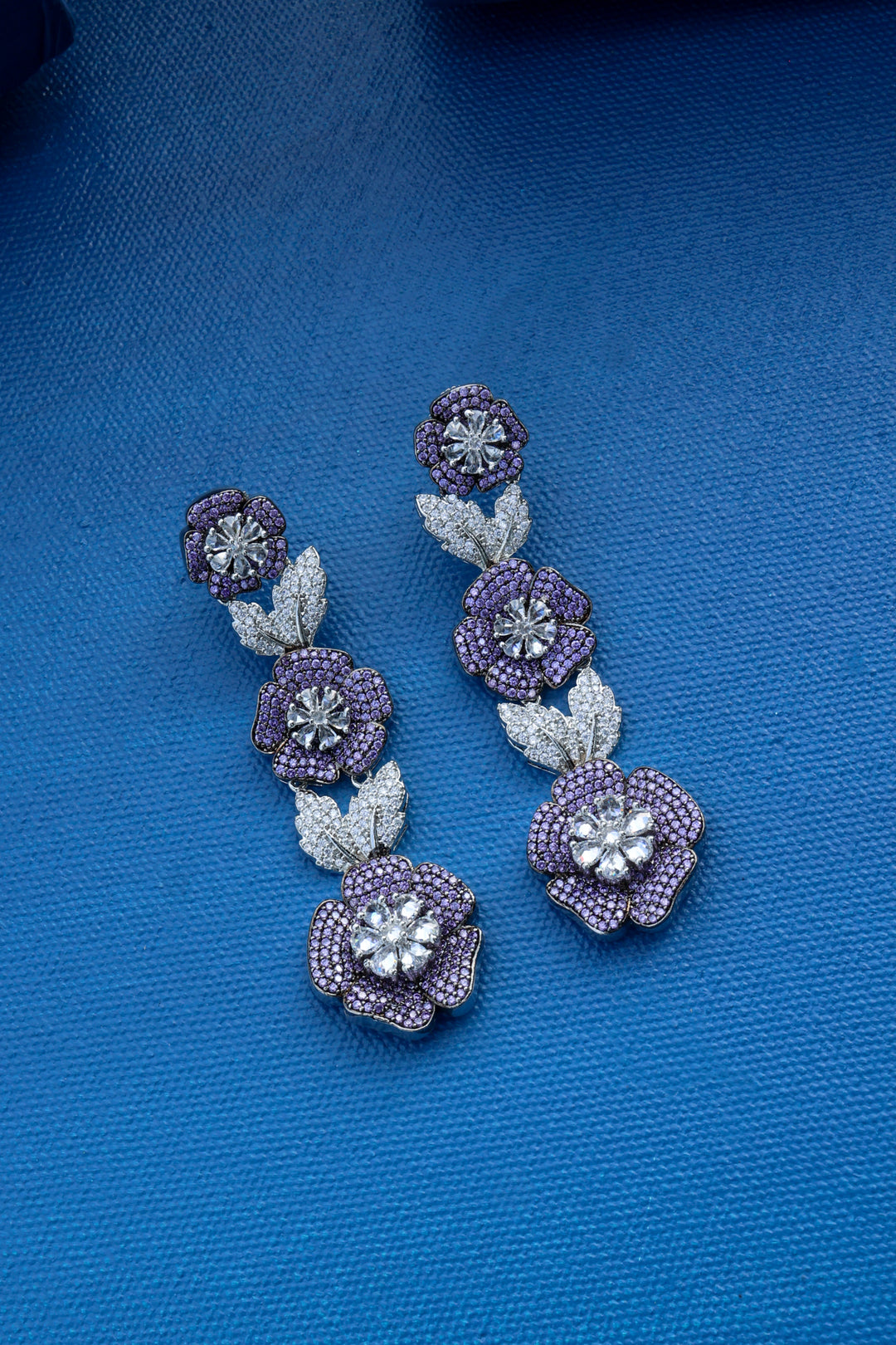 Daphne Purple Floral Earrings
