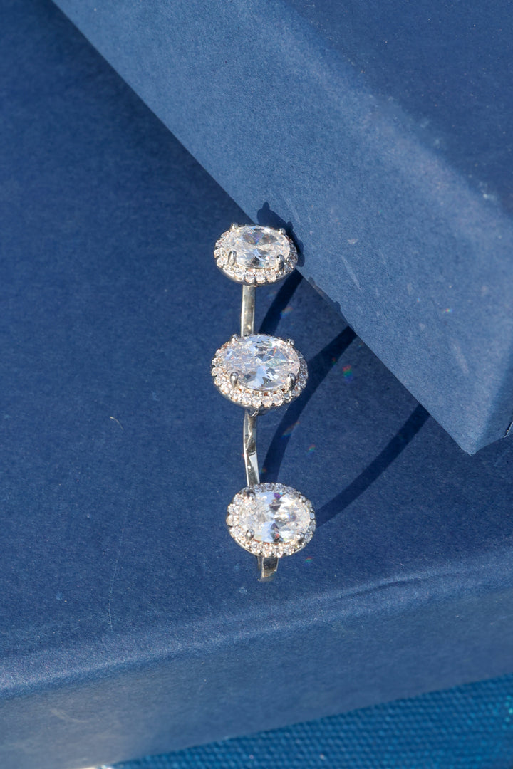 Nancy Double Finger Faux Diamond Ring