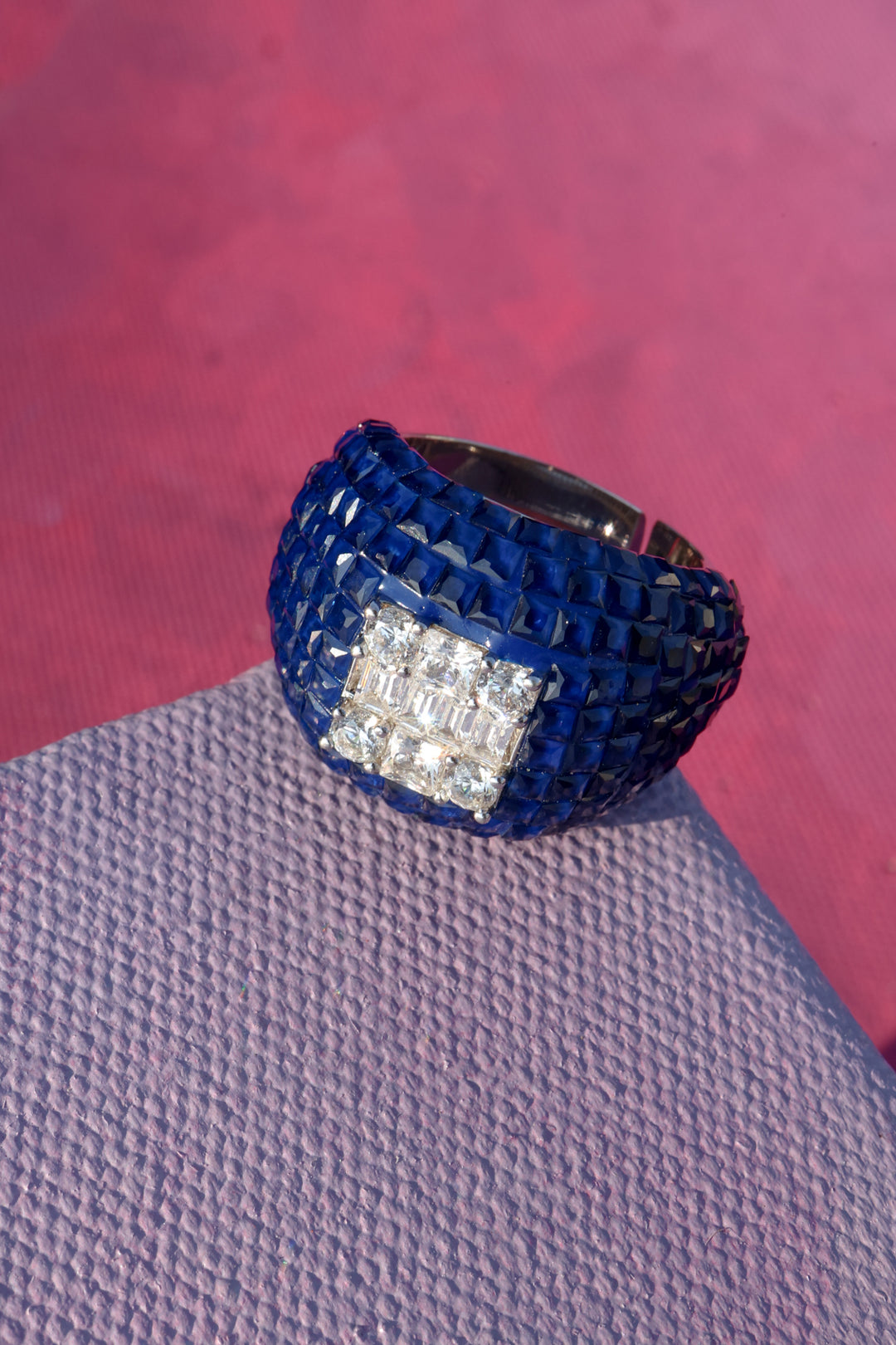 Grace Blue Faux Diamond Ring