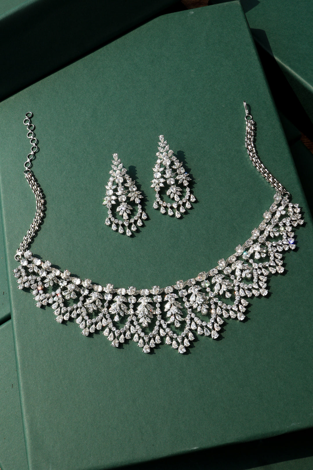 Callie Faux Diamond Necklace Set