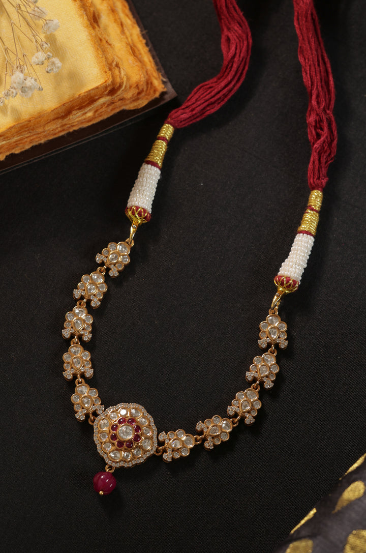 Pari Red Polki Necklace