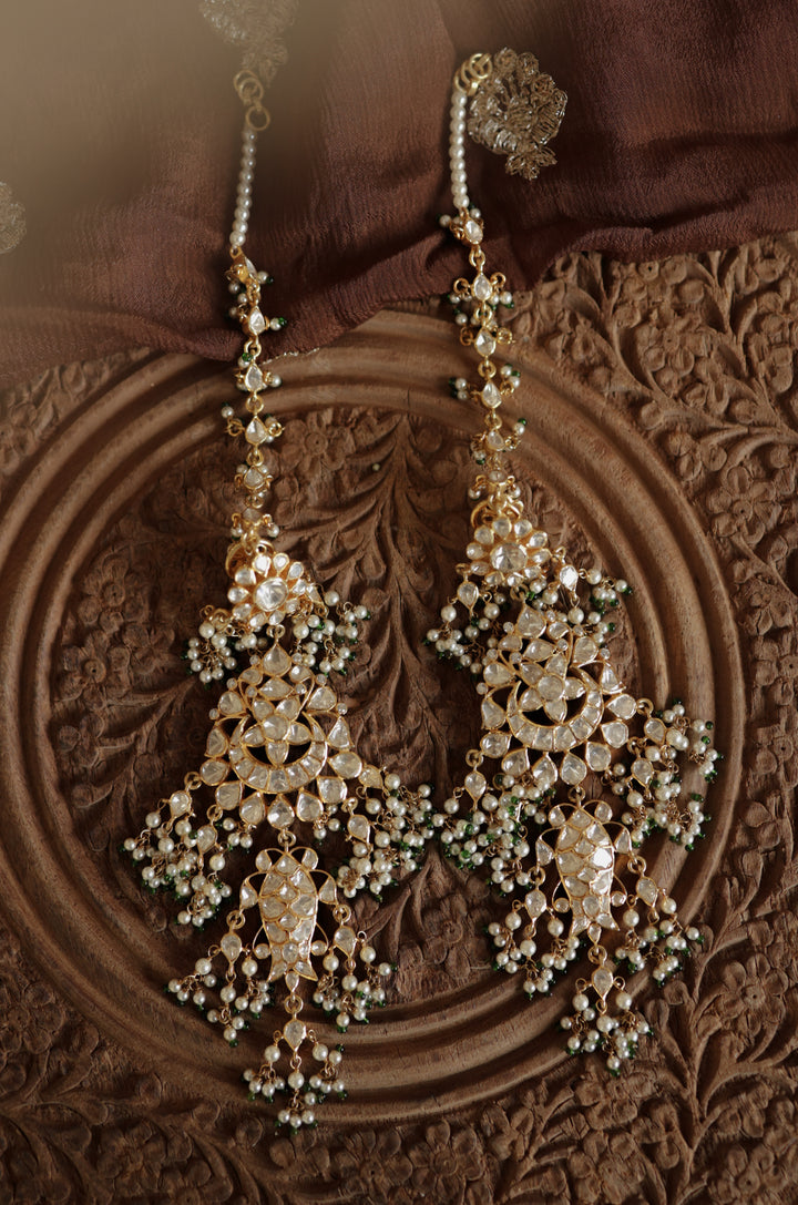 Esha Polki Silver Earrings