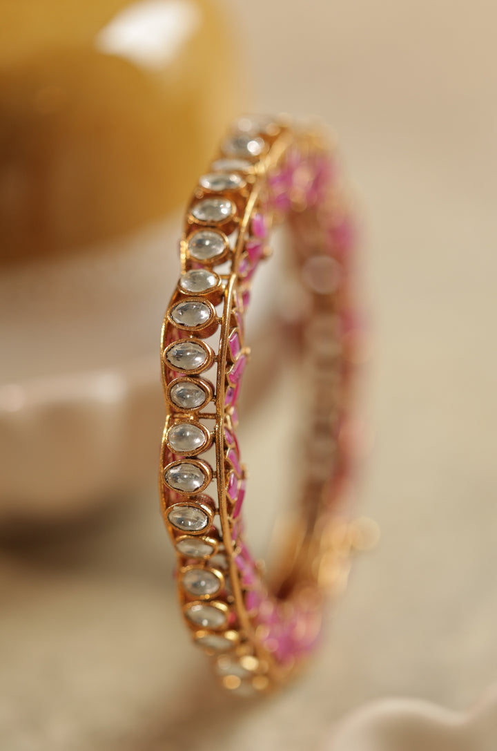Parva Pink Polki Bangle