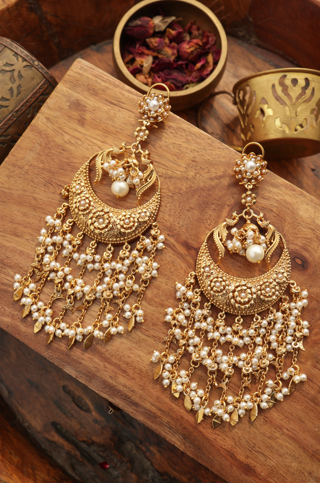 Lavanya Temple Chandbali Earrings