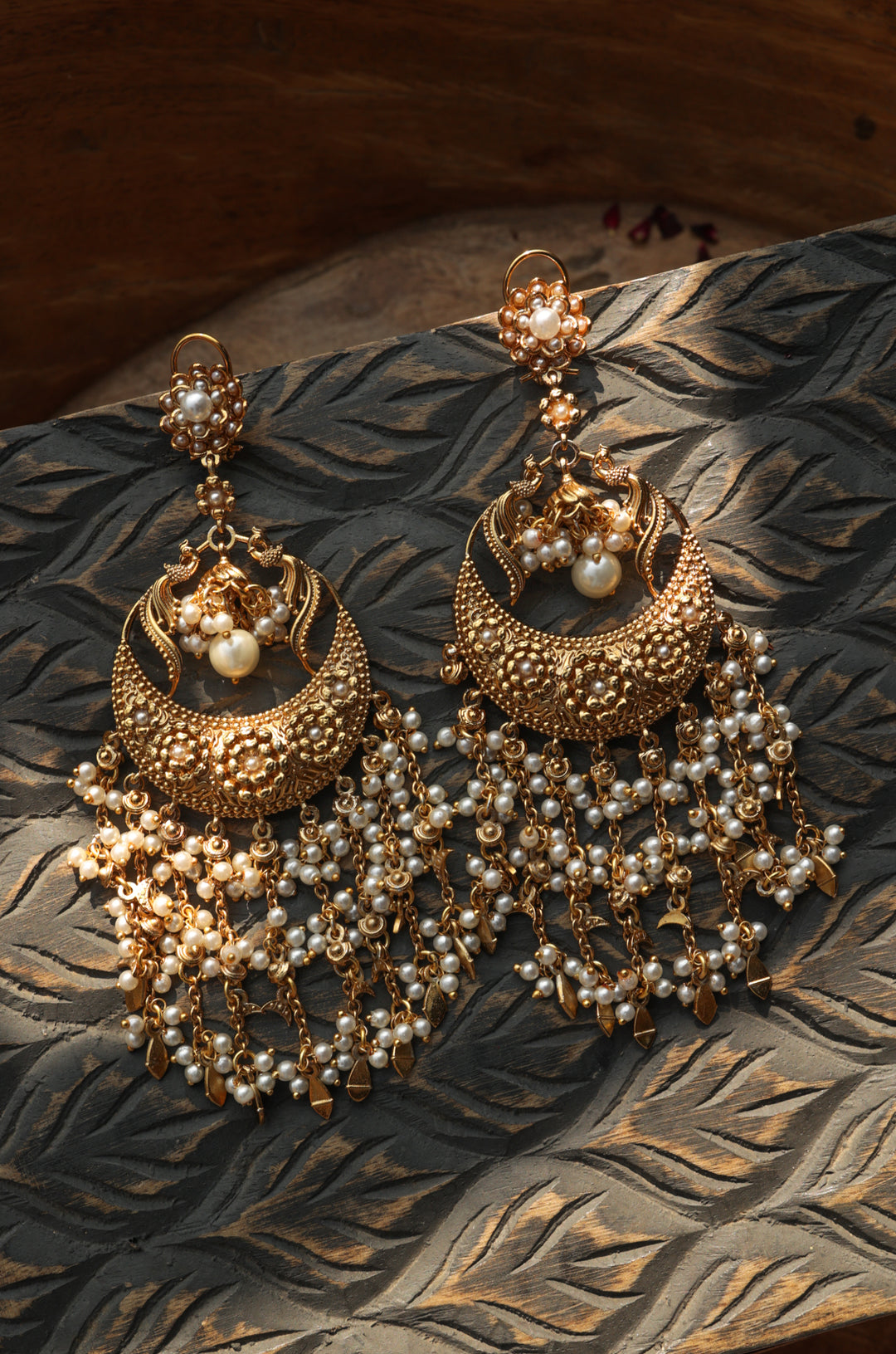 Lavanya Temple Chandbali Earrings
