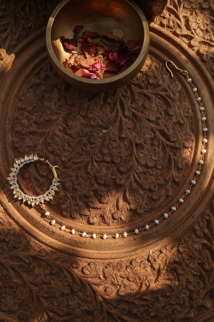 Ashvee Polki Silver Nosepin