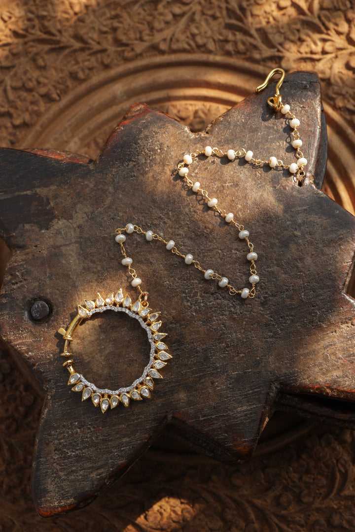 Ashvee Polki Silver Nosepin