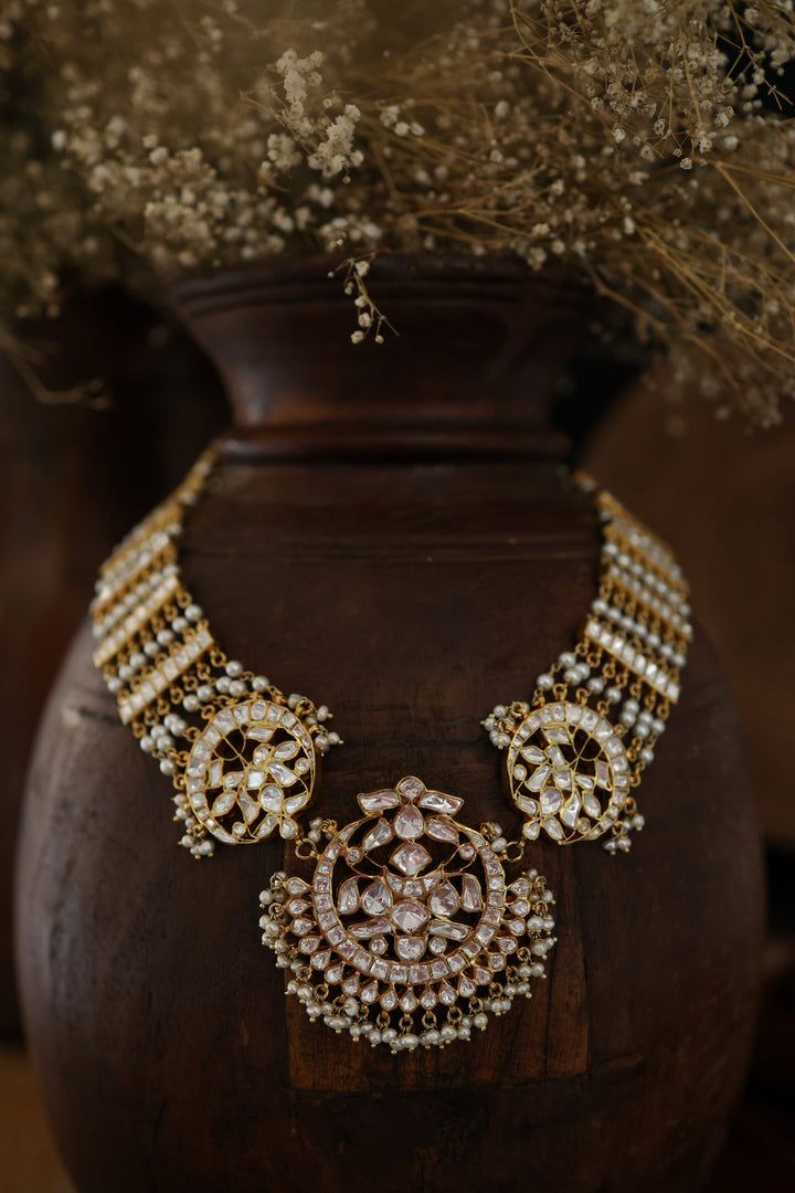 Suhana Polki Silver Necklace