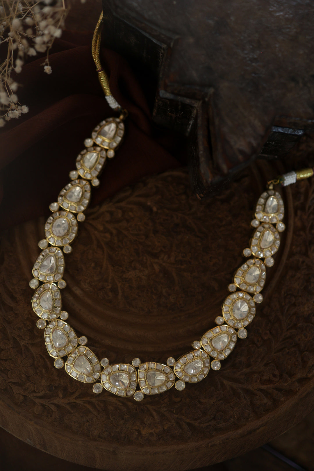 Arzoo Polki Silver Necklace