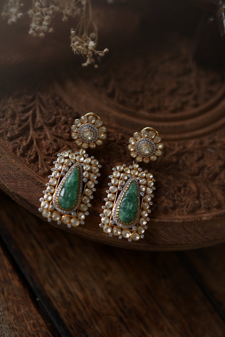 Falguni Mint Polki Silver Earrings