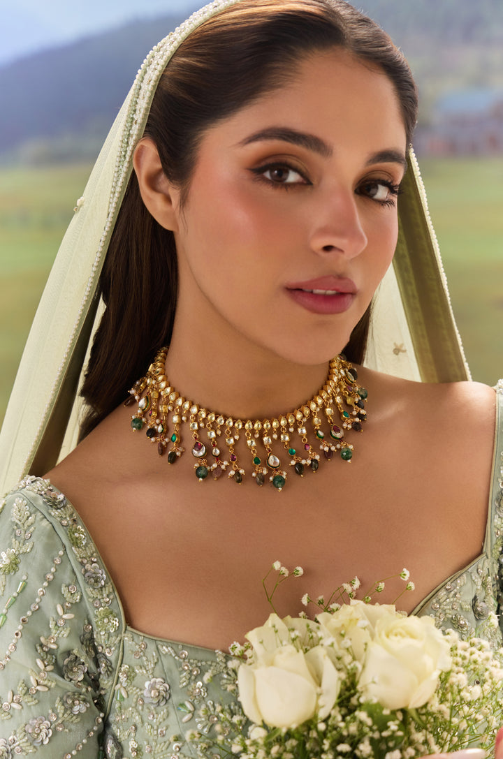 Mishthi Green Kundan Necklace