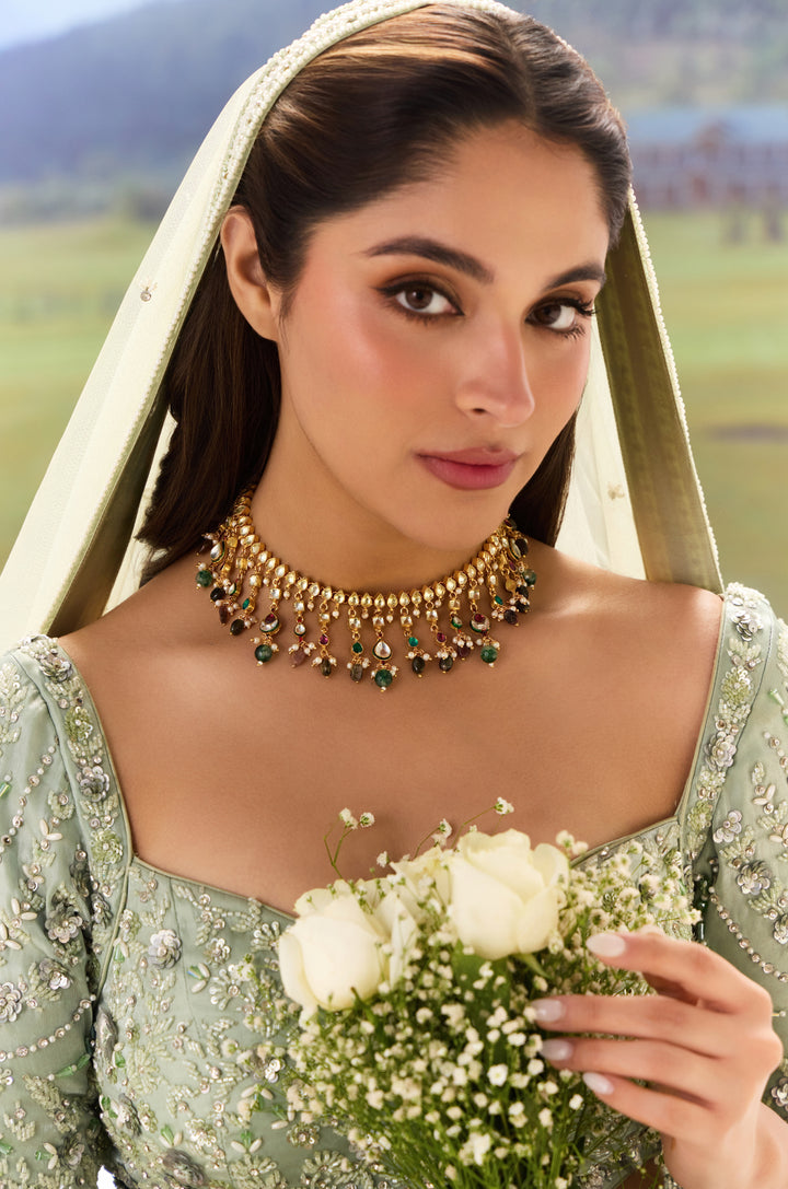 Mishthi Green Kundan Necklace
