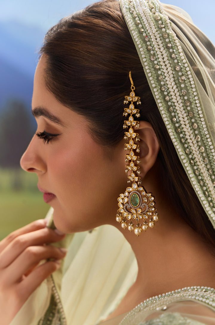 Vidhu Mint Polki Earrings