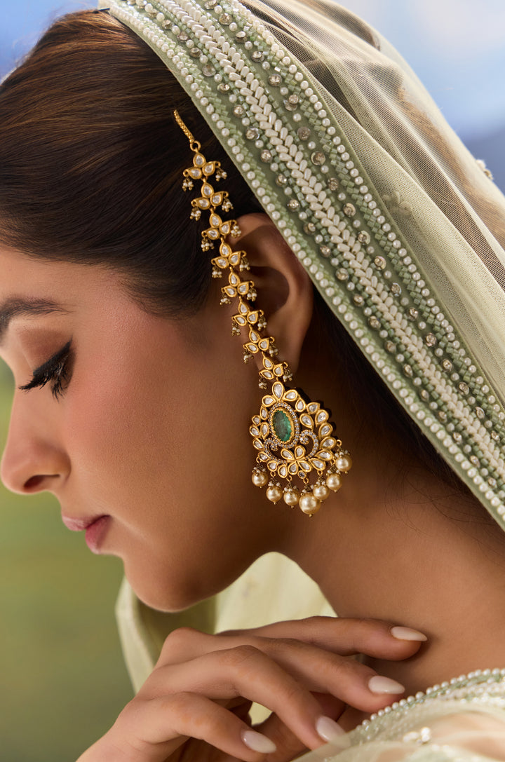 Vidhu Mint Polki Earrings