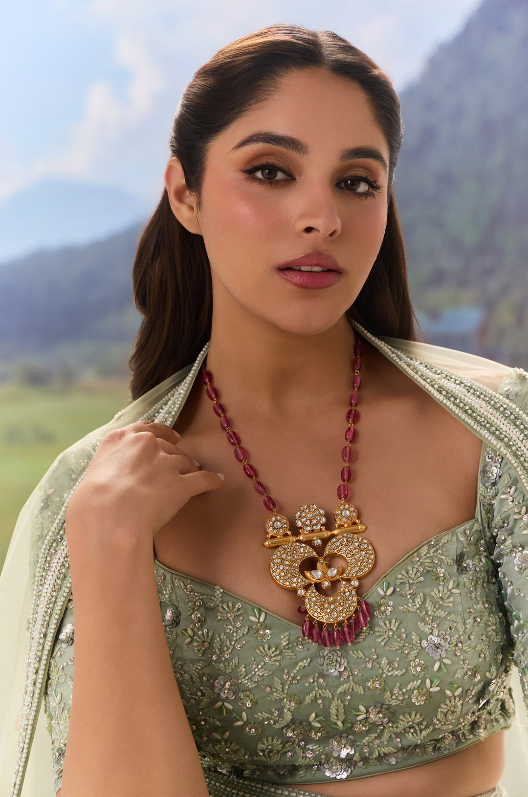 Ruhani Pink Kundan Necklace