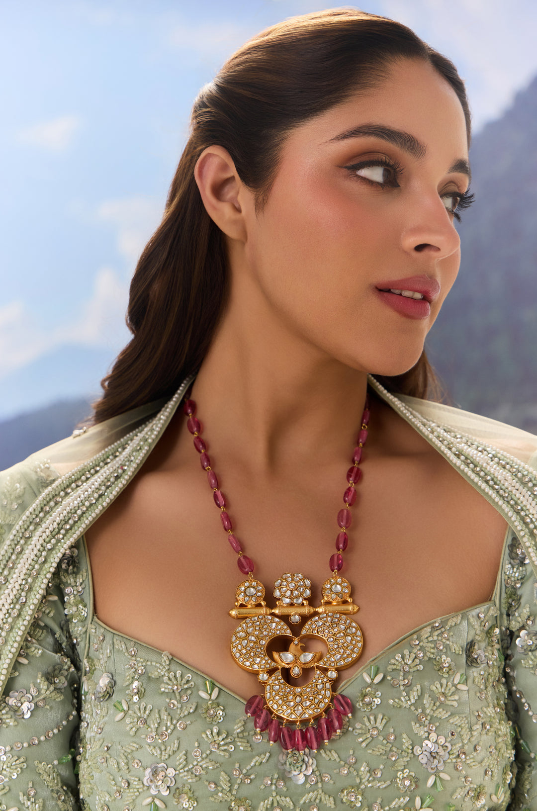 Ruhani Pink Kundan Necklace