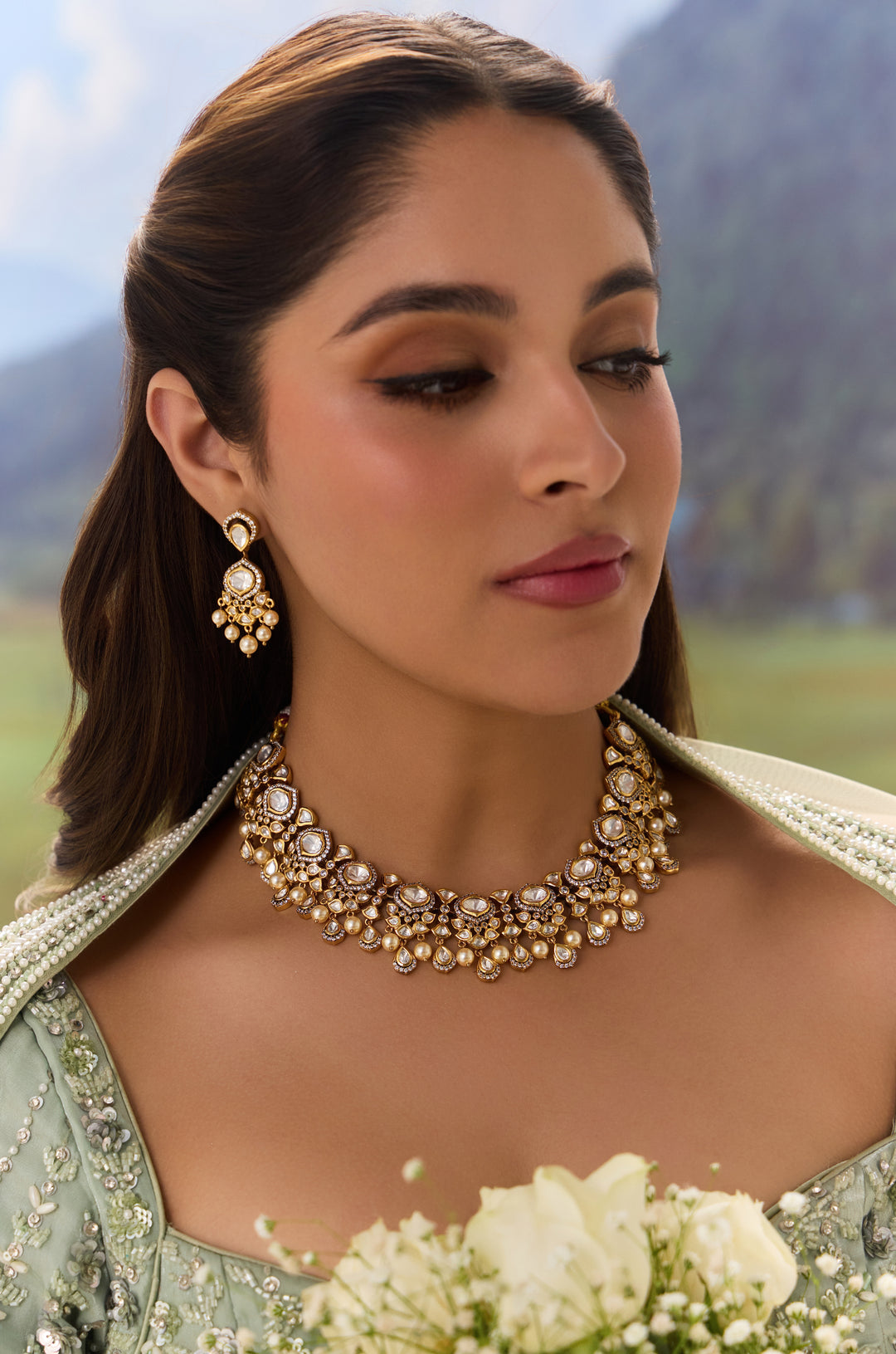 Aqiya Polki Necklace Set