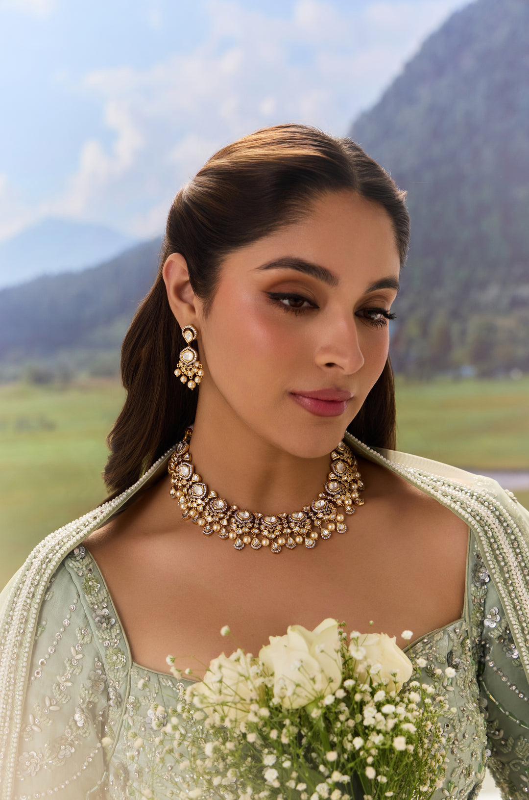 Aqiya Polki Necklace Set