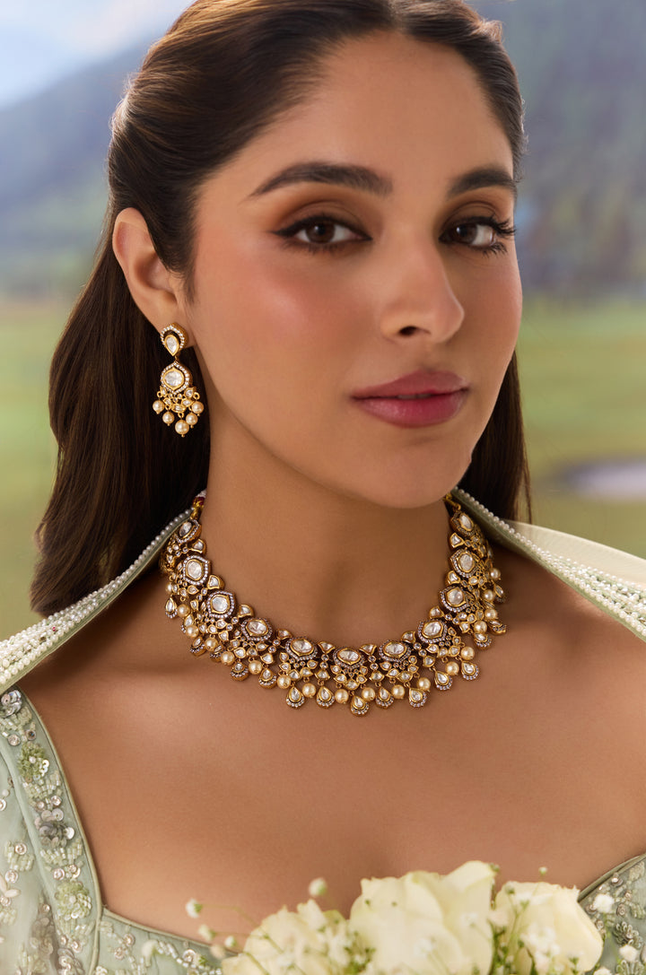 Aqiya Polki Necklace Set