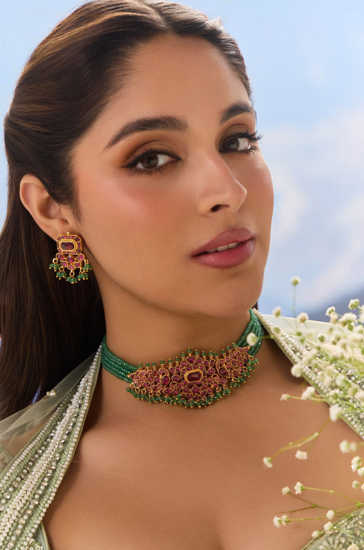 Kangana Rhodolite Necklace Set