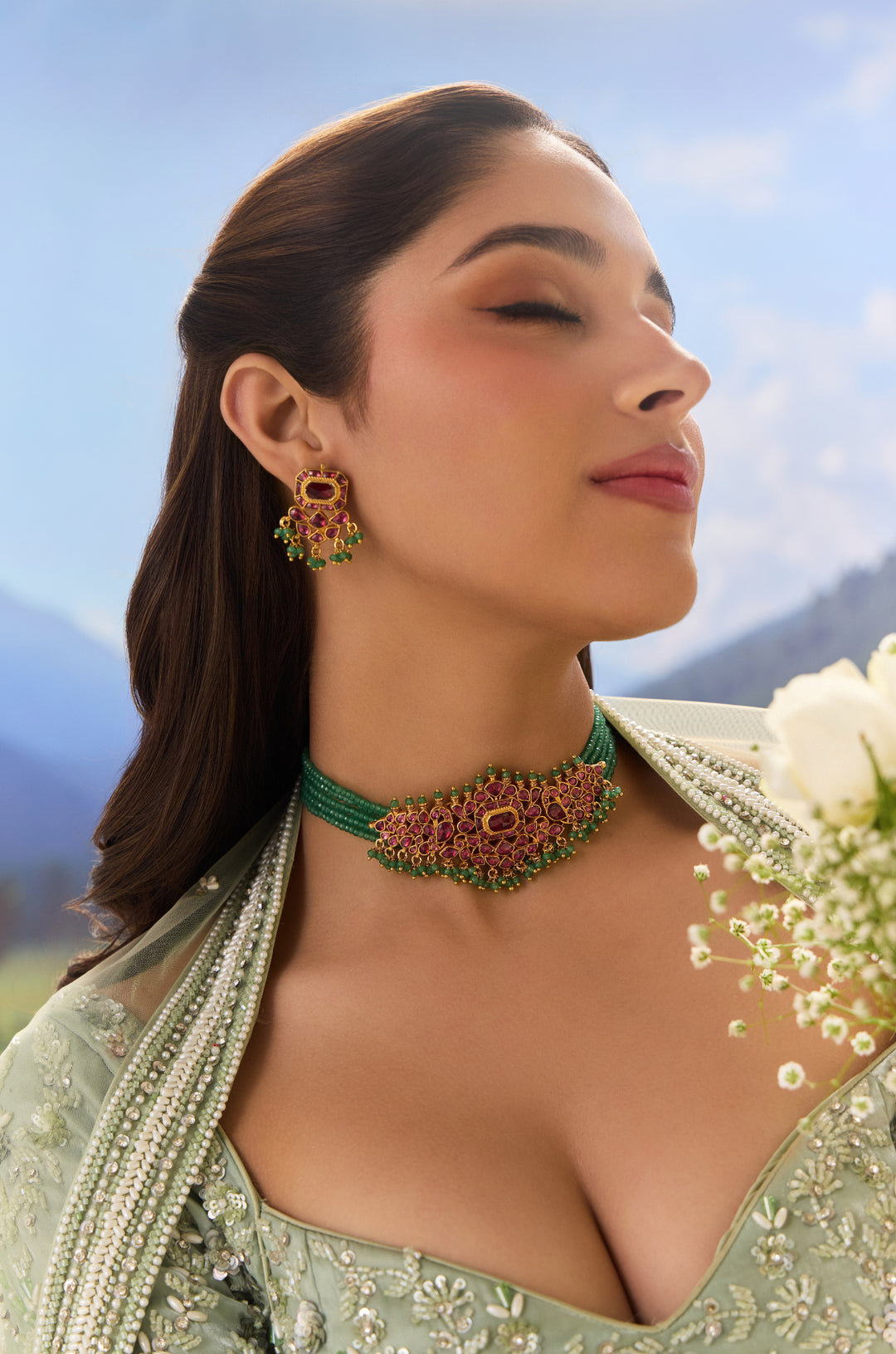 Kangana Rhodolite Necklace Set