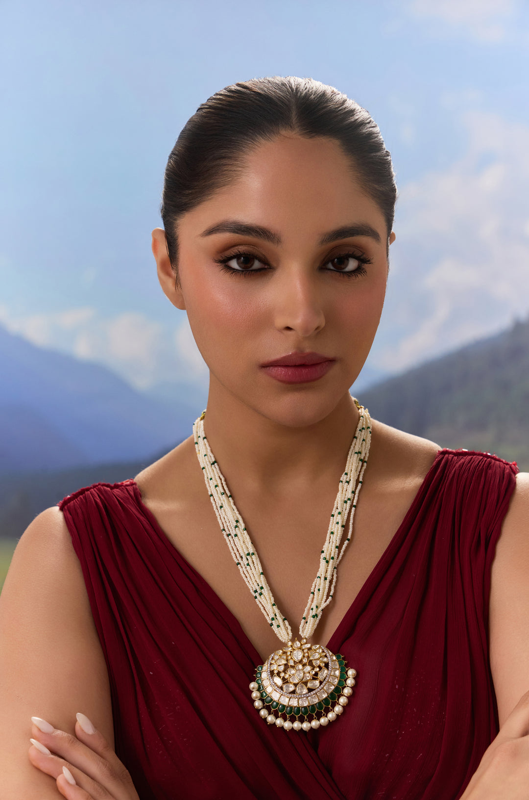 Vedika Polki Silver Necklace