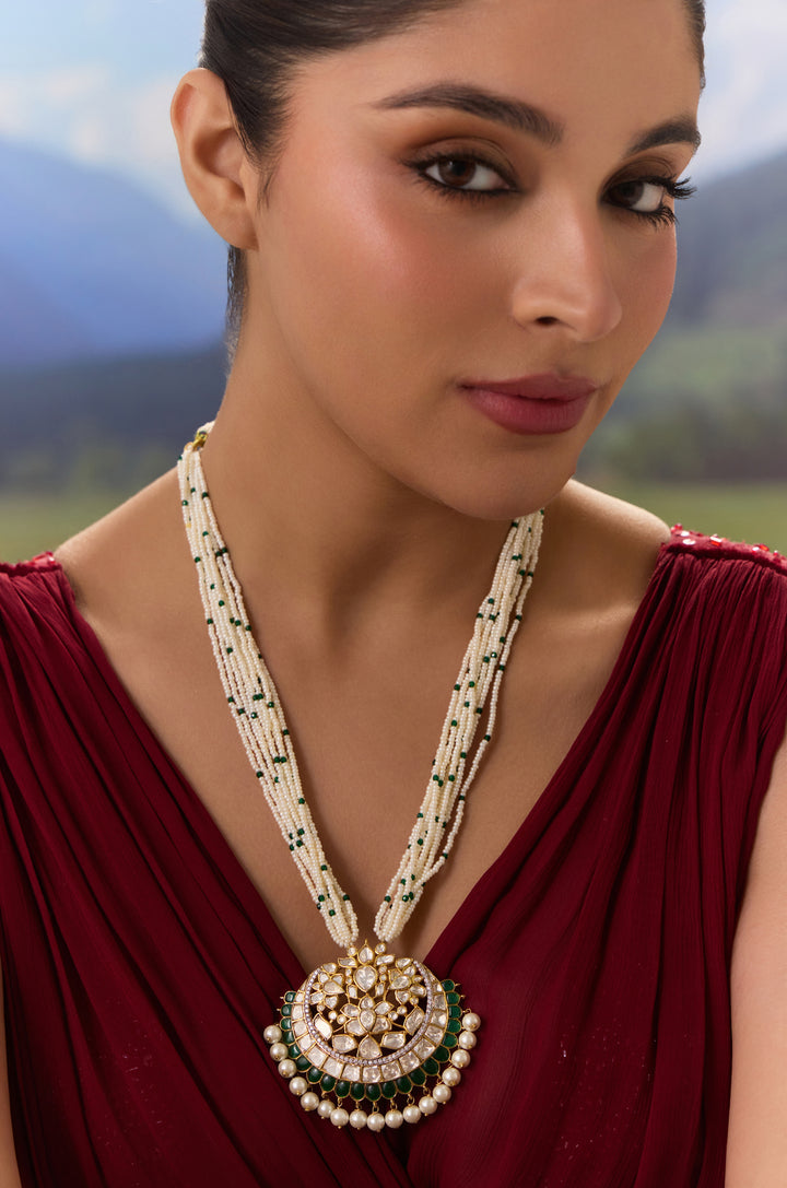 Vedika Polki Silver Necklace