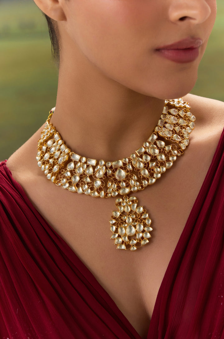 Roshanara Kundan Silver Necklace