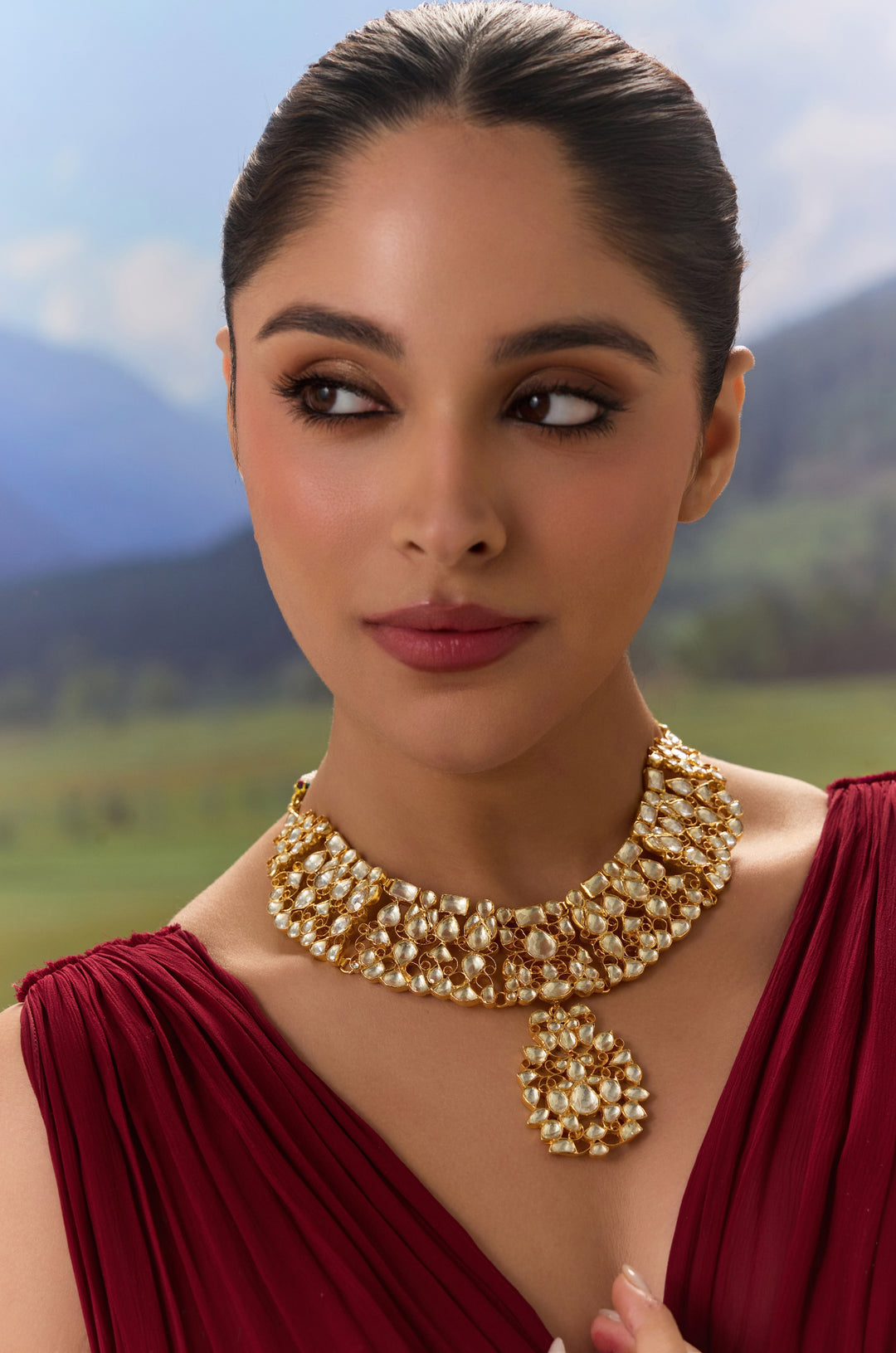 Roshanara Kundan Silver Necklace