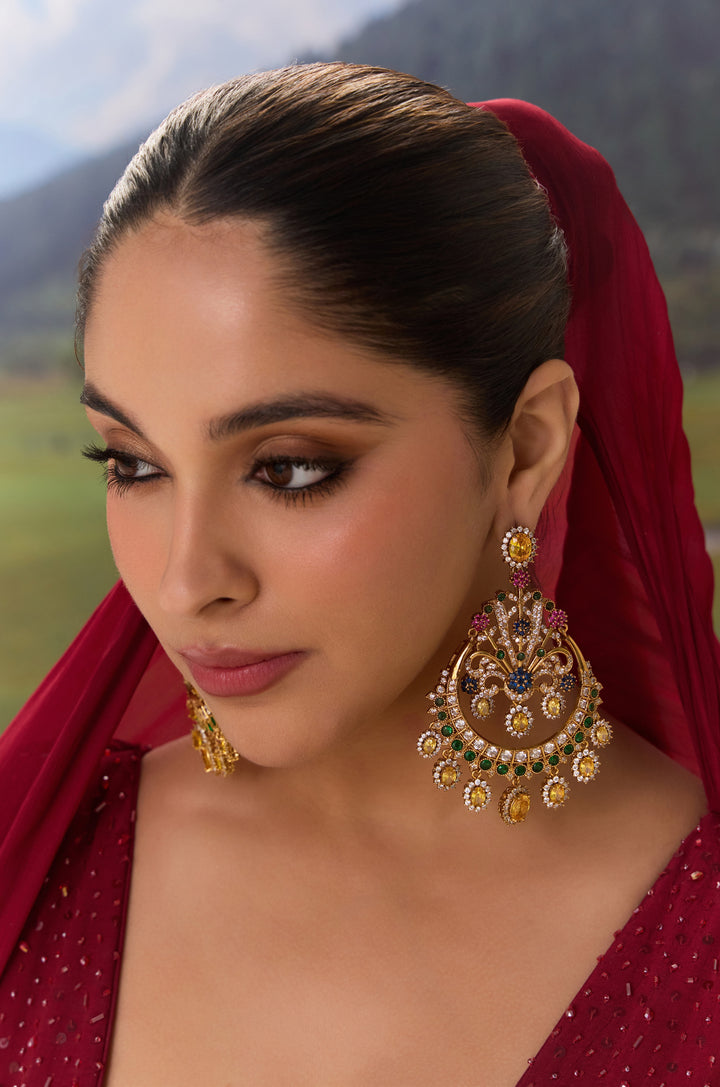 Malini Multicolored Polki Earrings