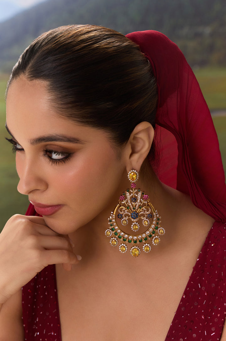 Malini Multicolored Polki Earrings