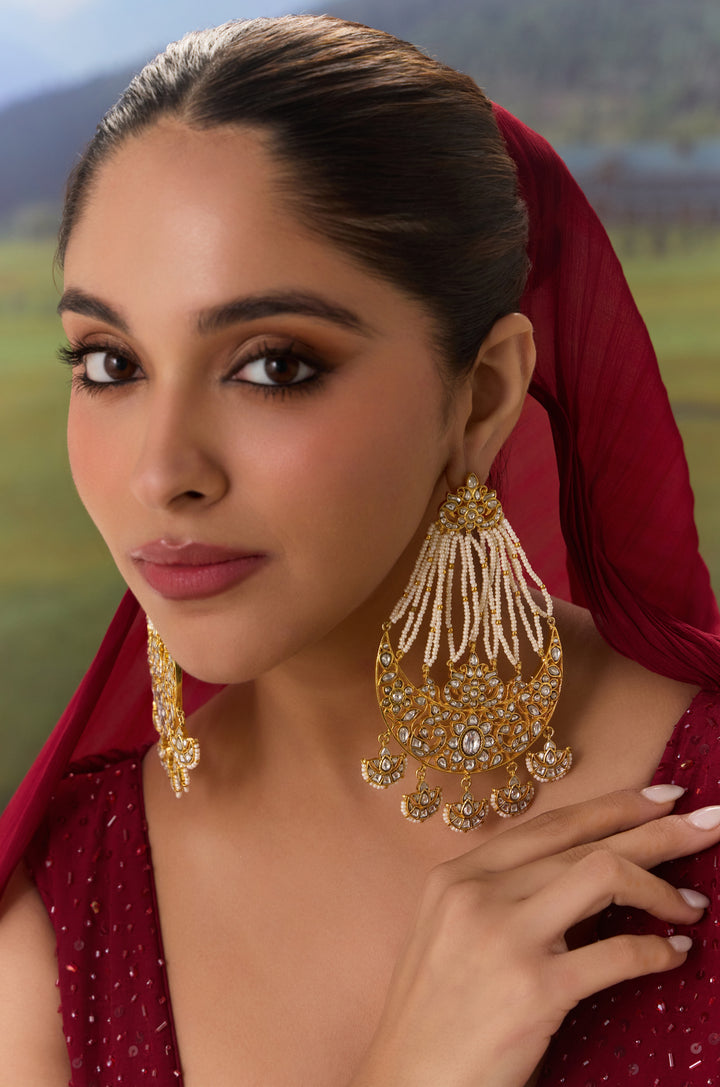 Nanika Silver Polki Chandbala