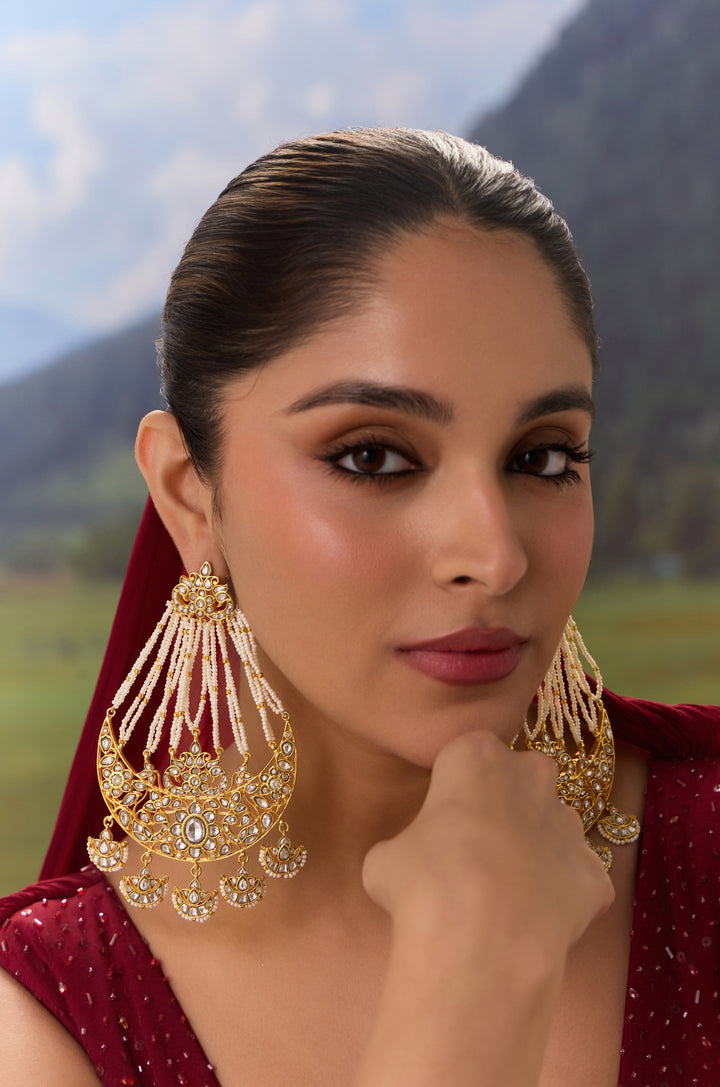 Nanika Silver Polki Chandbala