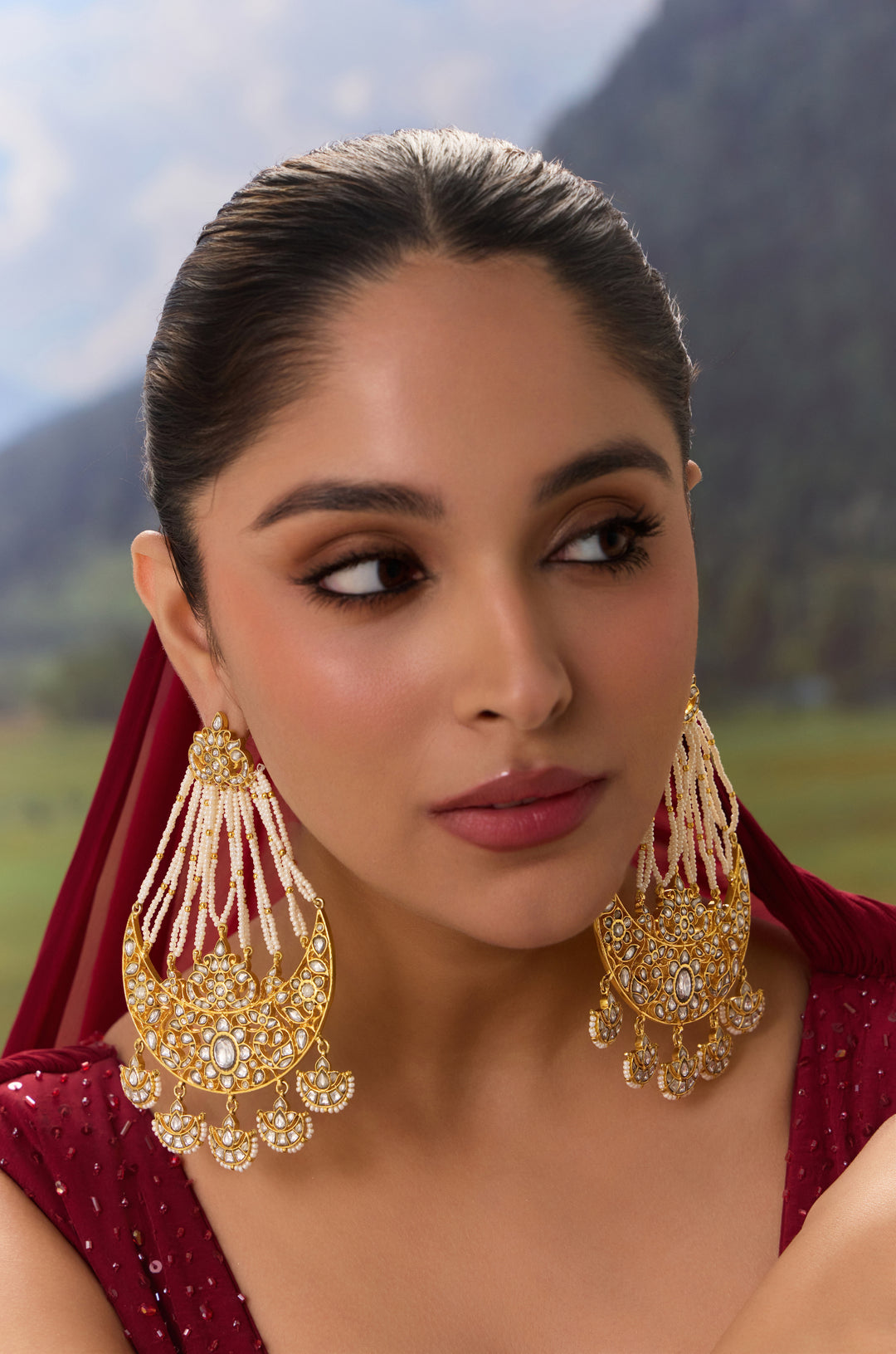 Nanika Silver Polki Chandbala