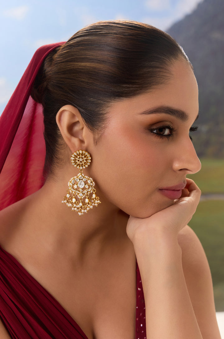 Supriya Silver Polki Earrings