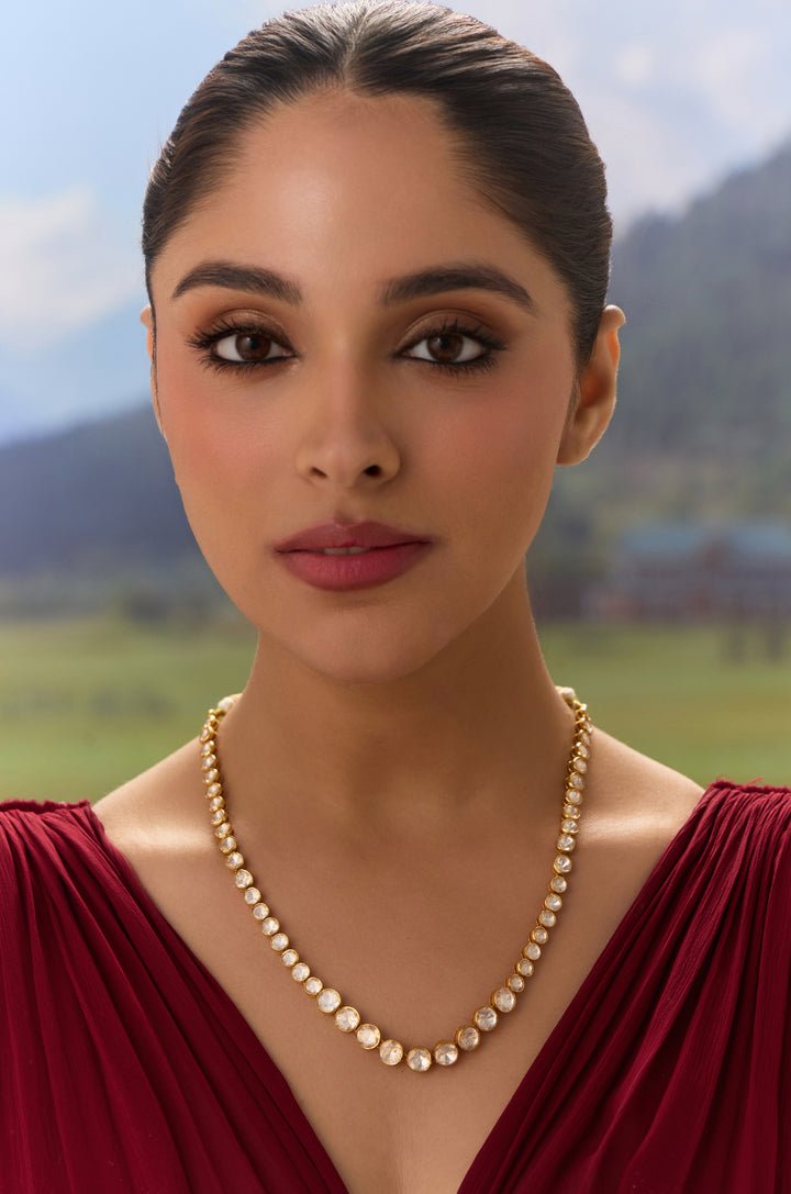 Ramsha Silver Polki Necklace