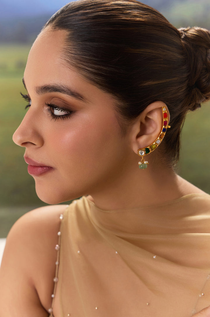 Inayat Multicolored Kundan Earcuffs