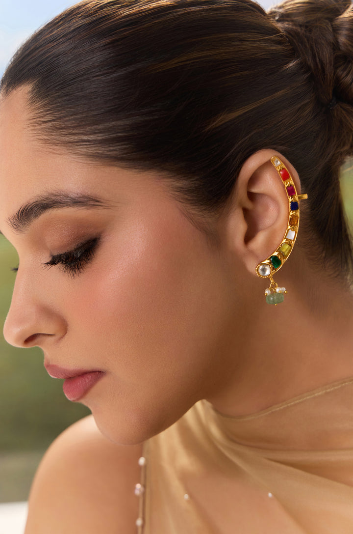 Inayat Multicolored Kundan Earcuffs